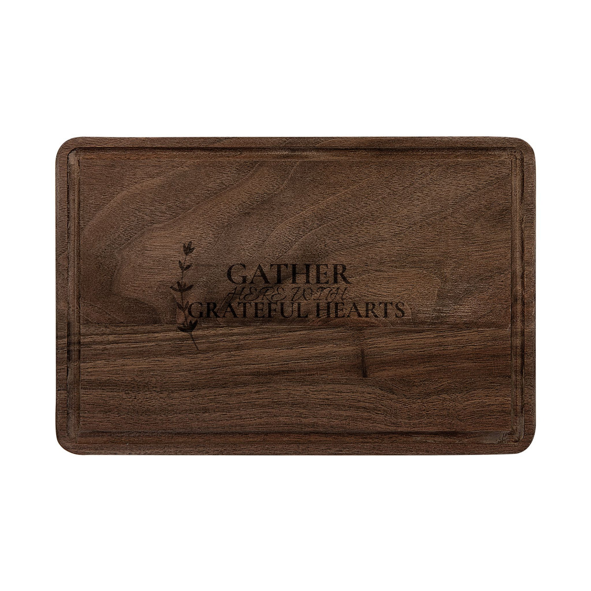 Engraved 'Gather Grateful Hearts' Wooden Cutting Board
