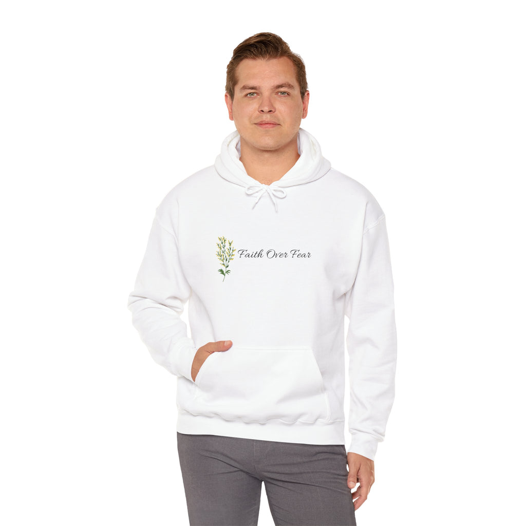 Faith Over Fear Hoodie – Floral Script Inspirational Sweatshirt