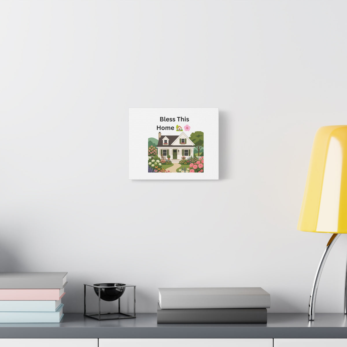 Bless This Home Canvas Wall Art — Cottage Garden House Print