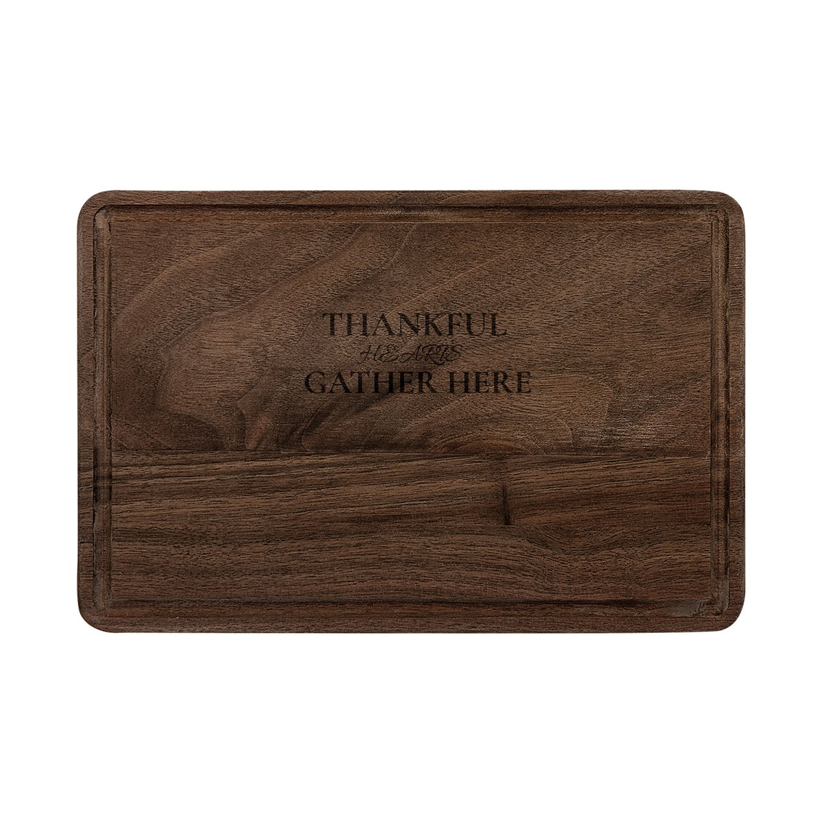 Engraved "Thankful Gather Here" Wooden Cutting Board