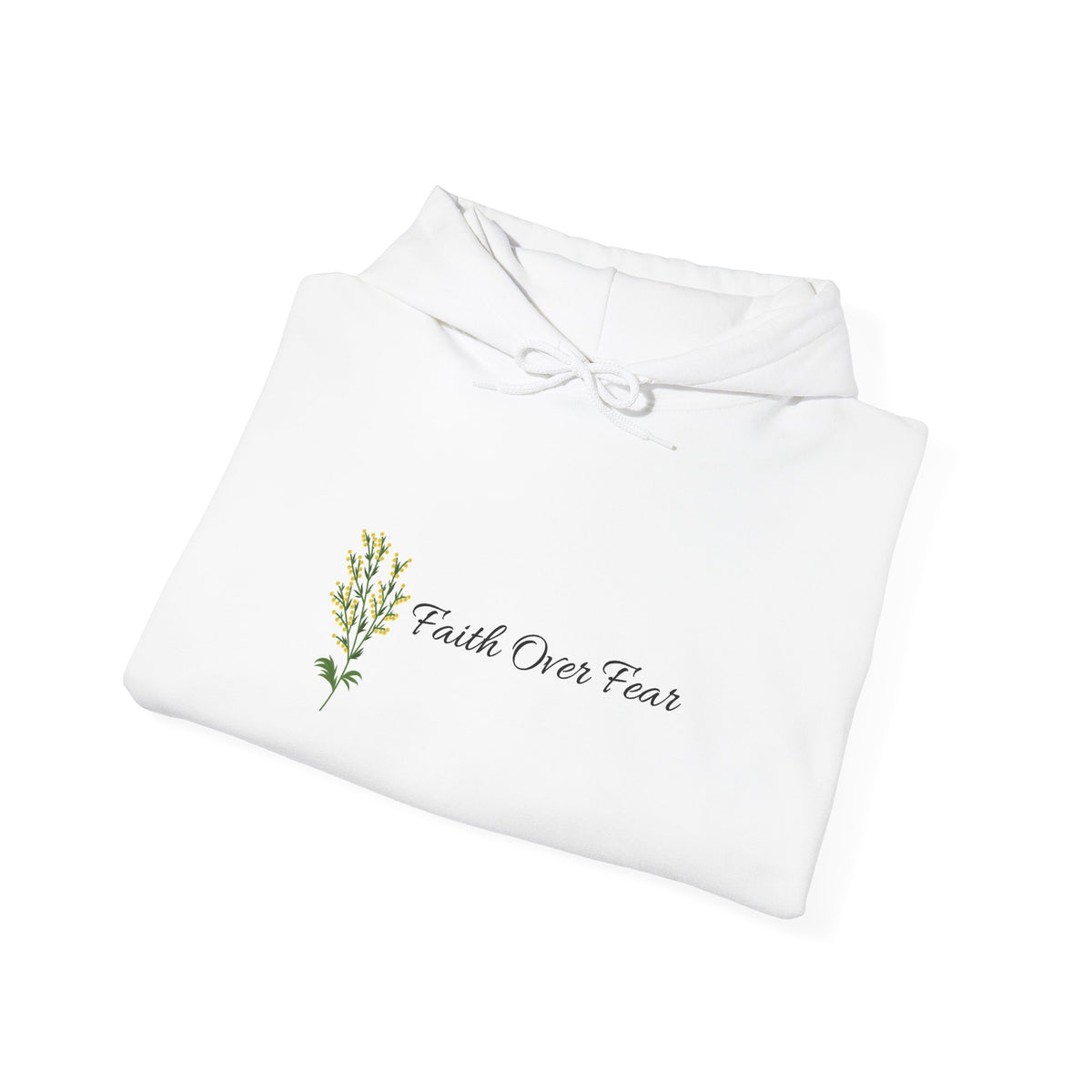 Faith Over Fear Hoodie – Floral Script Inspirational Sweatshirt