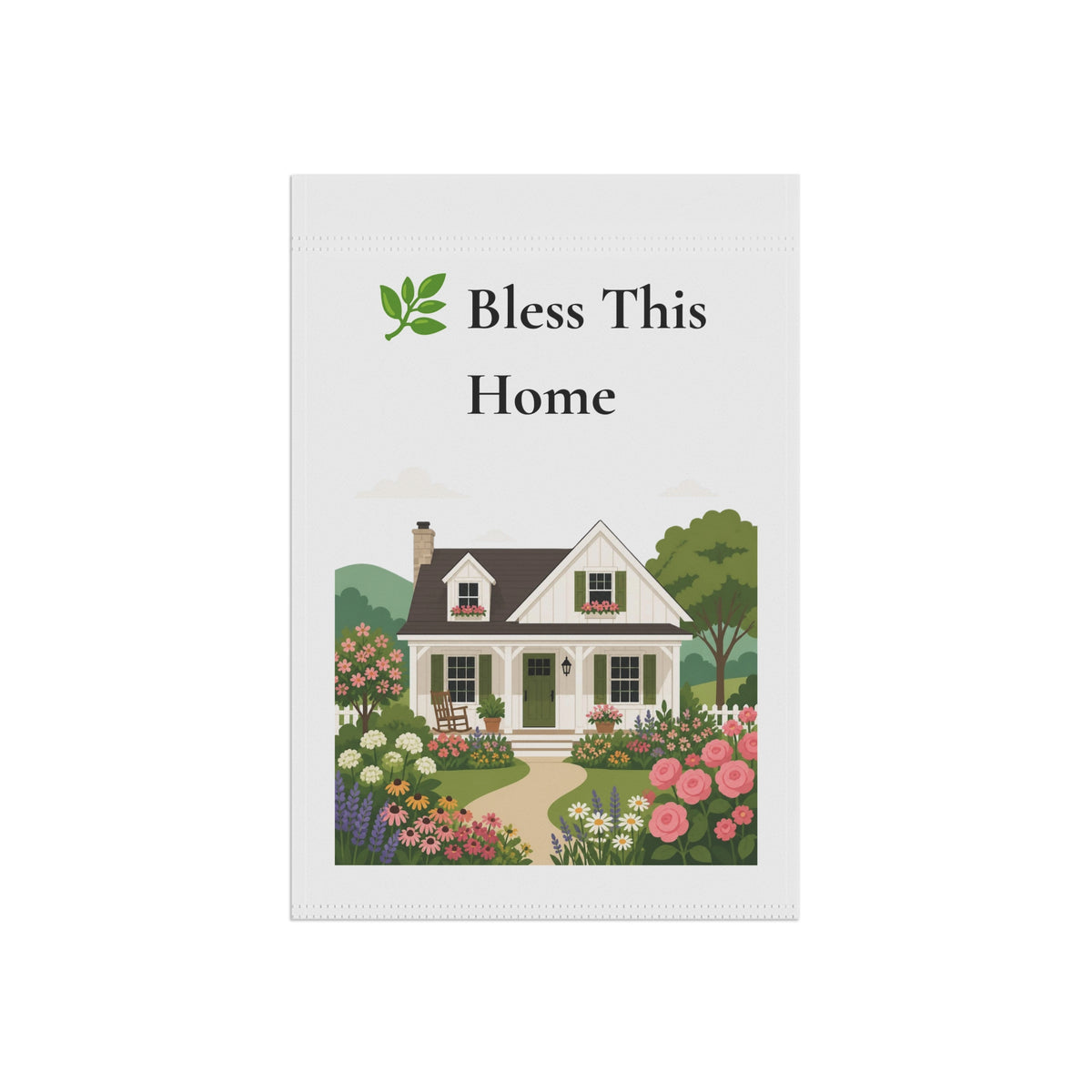 Bless This Home Garden Flag – Cottage House Floral Welcome Banner