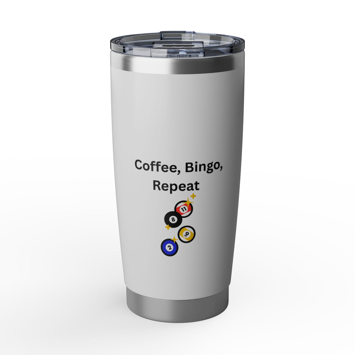 Bingo Lover 20oz Insulated Tumbler – "Coffee, Bingo, Repeat"