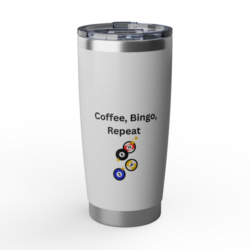 Bingo Lover 20oz Insulated Tumbler – "Coffee, Bingo, Repeat"