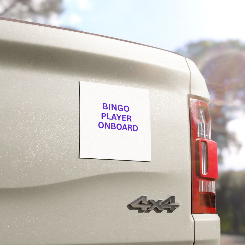 Bingo Player Onboard Car Magnet — Funny Road Trip Sticker for Bingo Fans