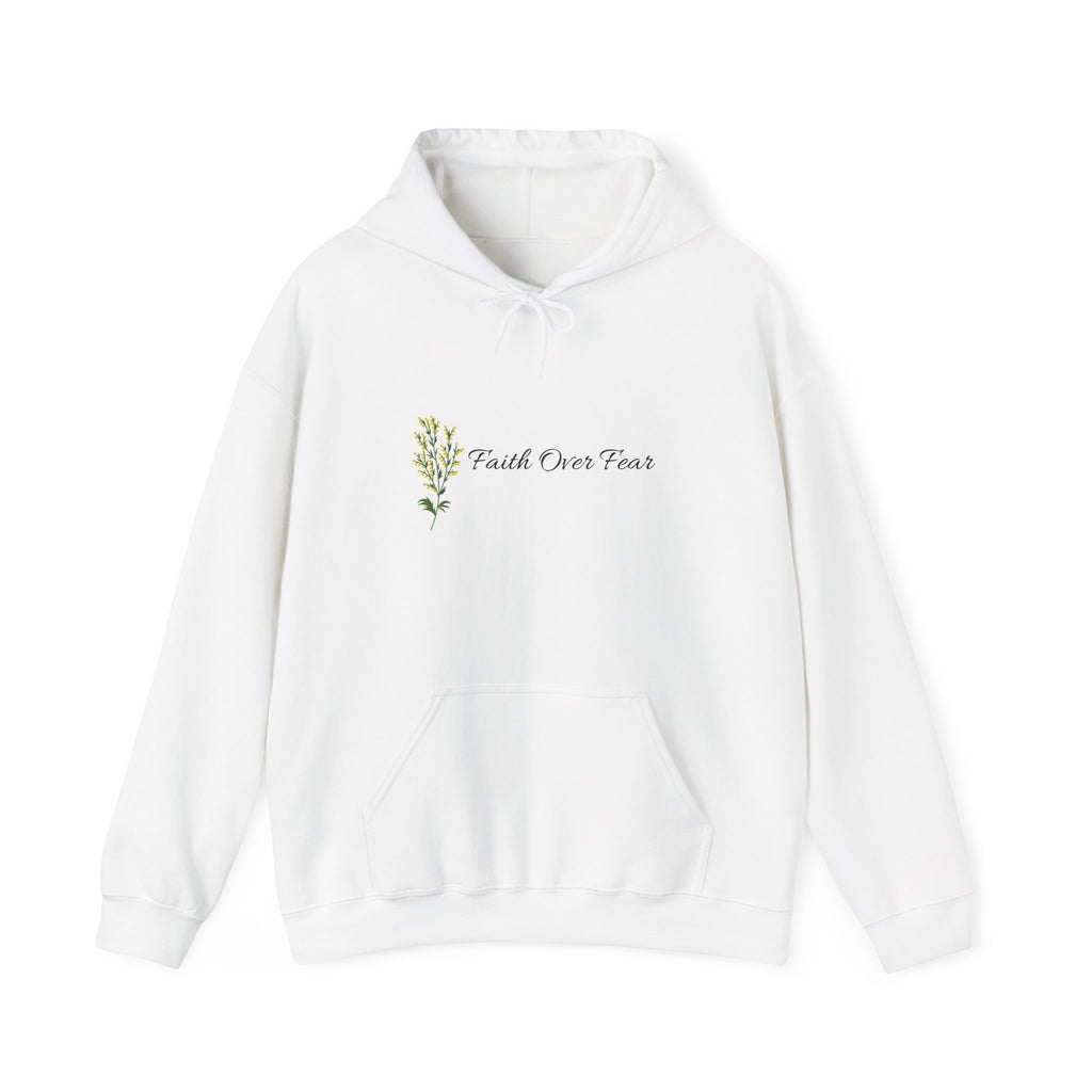 Faith Over Fear Hoodie – Floral Script Inspirational Sweatshirt
