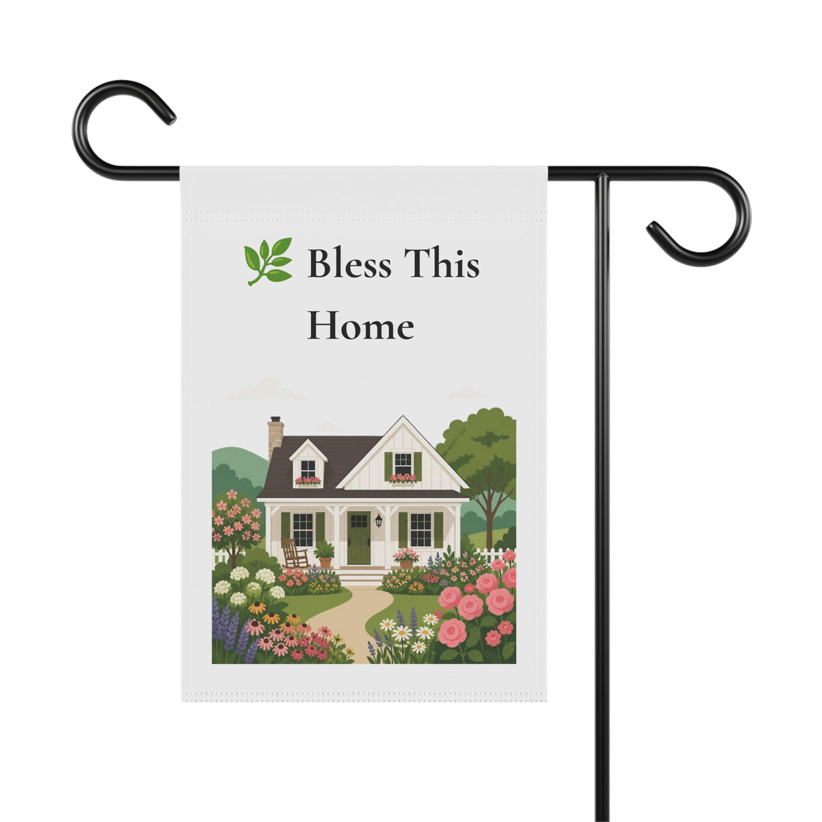Bless This Home Garden Flag – Cottage House Floral Welcome Banner
