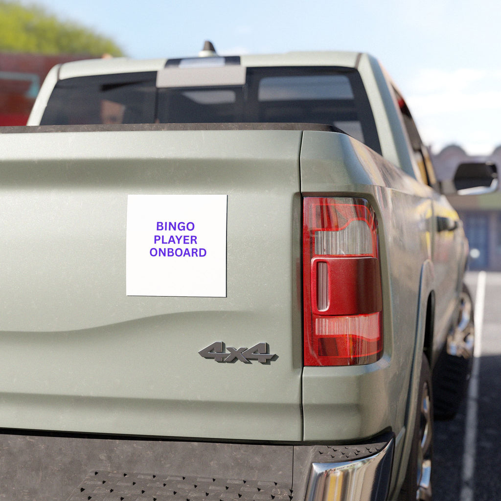 Bingo Player Onboard Car Magnet — Funny Road Trip Sticker for Bingo Fans