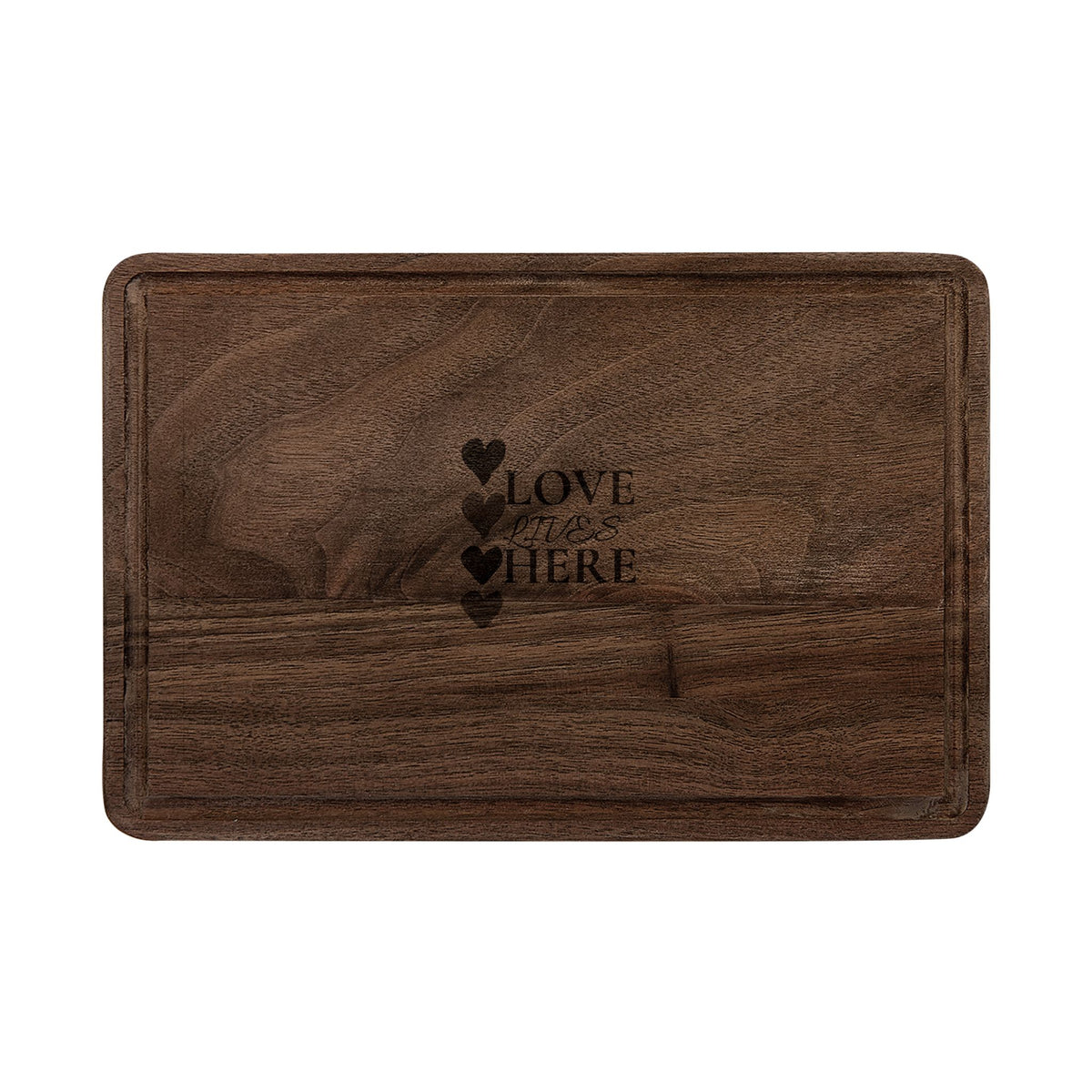 Engraved 'Love Lives Here' Wooden Cutting Board