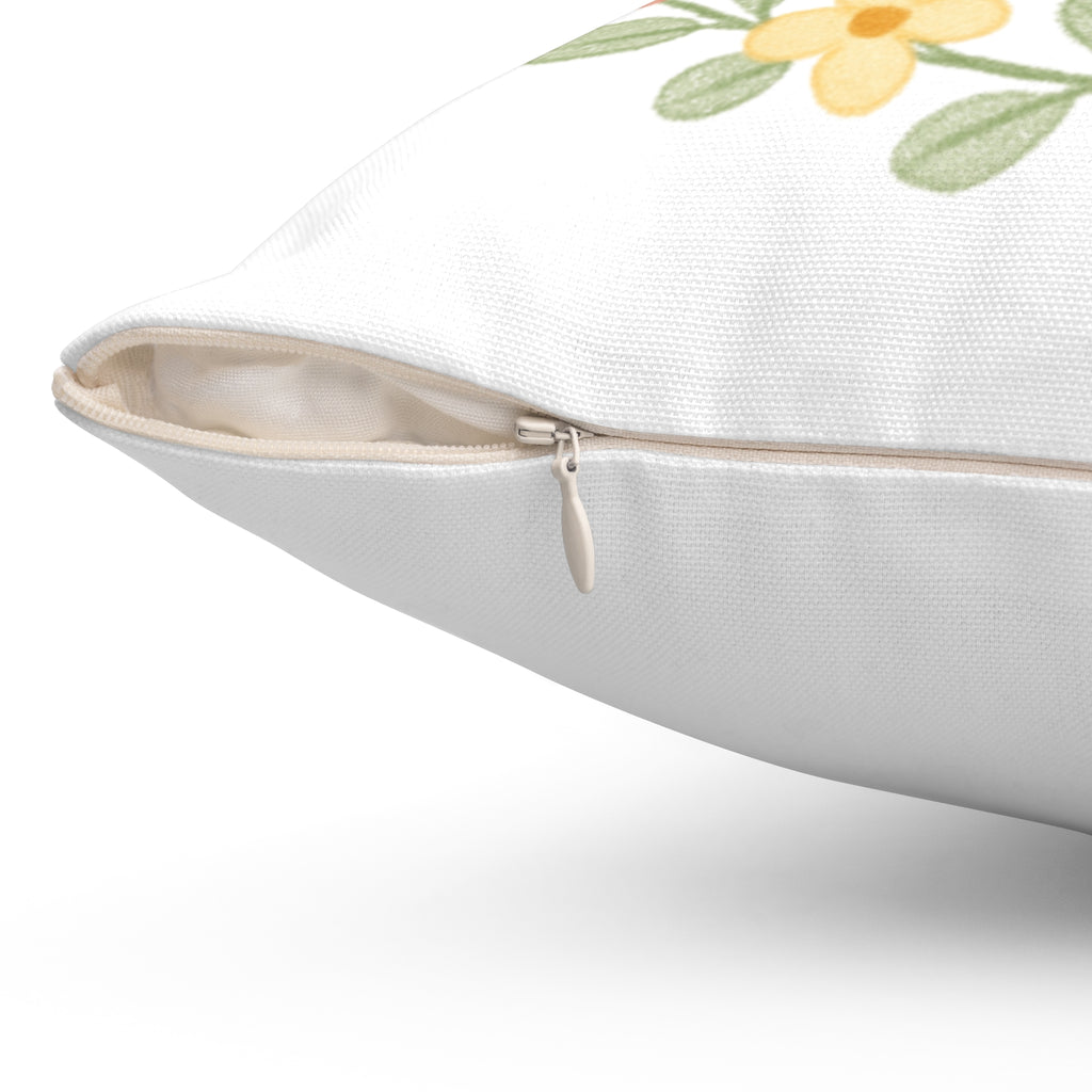 Faith Over Fear Floral Throw Pillow — Inspirational Decorative Pillow