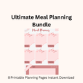 Ultimate Meal Planning Bundle-8 Page Printable Kitchen Planner