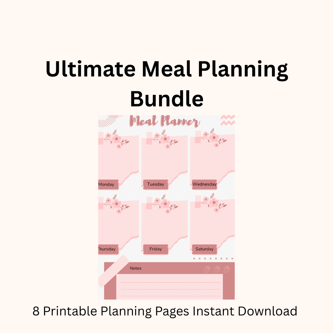 Ultimate Meal Planning Bundle-8 Page Printable Kitchen Planner