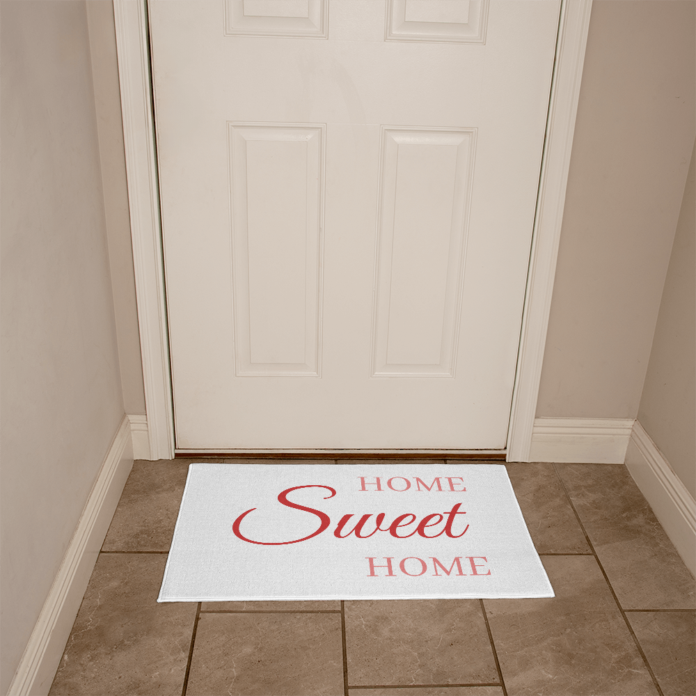 Home Sweet Home Doormat/Pink Script Welcome Mat for Front Door