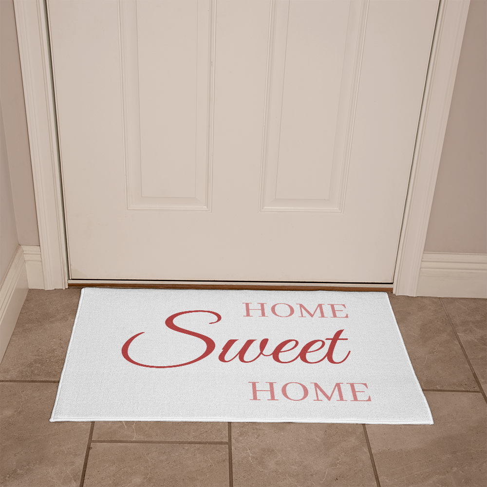 Home Sweet Home Doormat/Pink Script Welcome Mat for Front Door