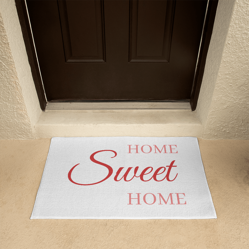 Home Sweet Home Doormat/Pink Script Welcome Mat for Front Door