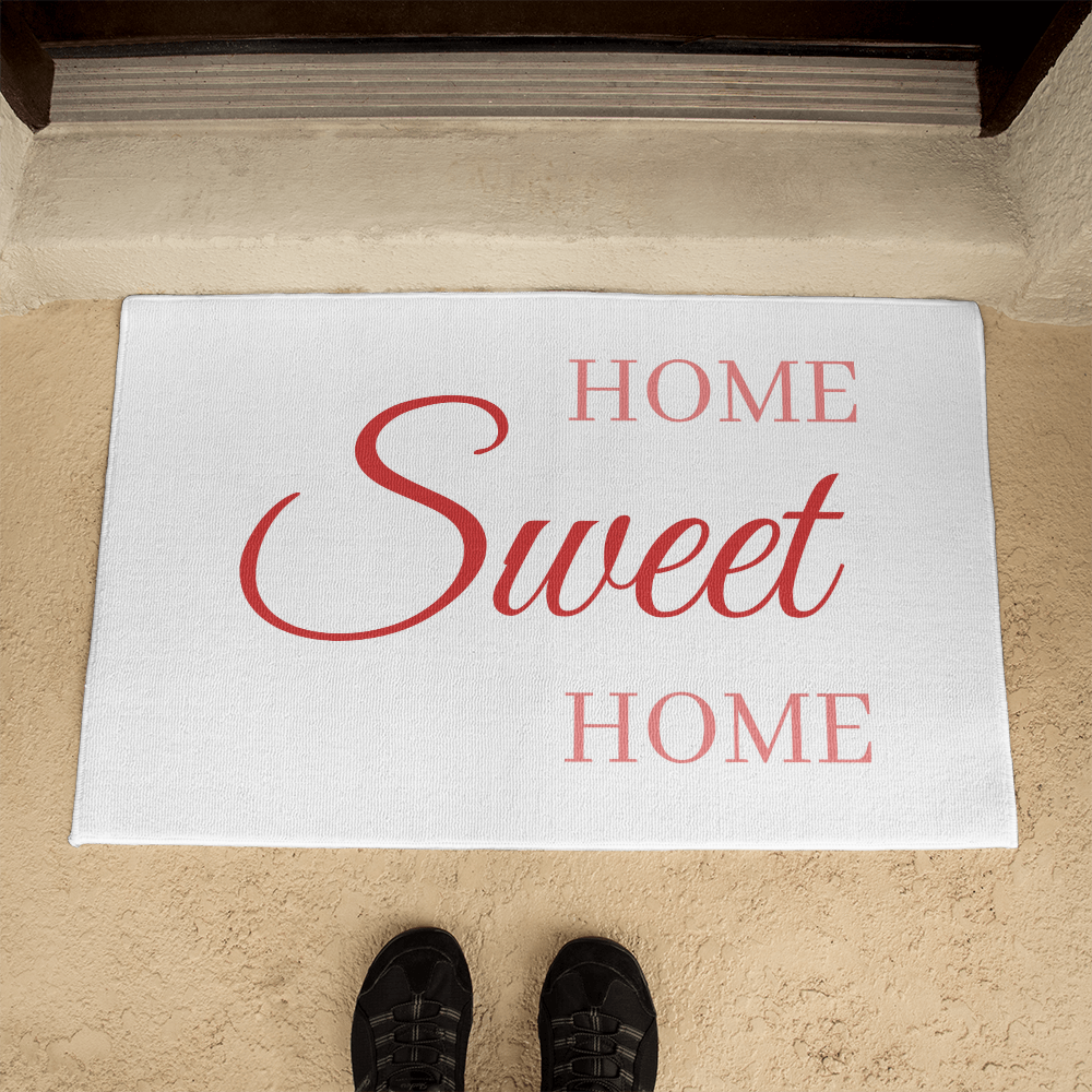 Home Sweet Home Doormat/Pink Script Welcome Mat for Front Door